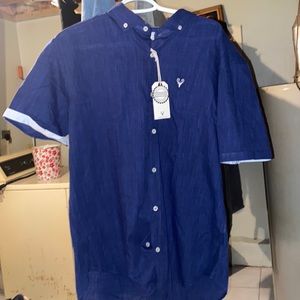 SCOTT ELLIS Button Down Collar Short Sleeve Mens Shirt